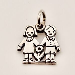 NEW James Avery RETIRED Love Is Charm Silver Pendant Children Boy Girl Flower